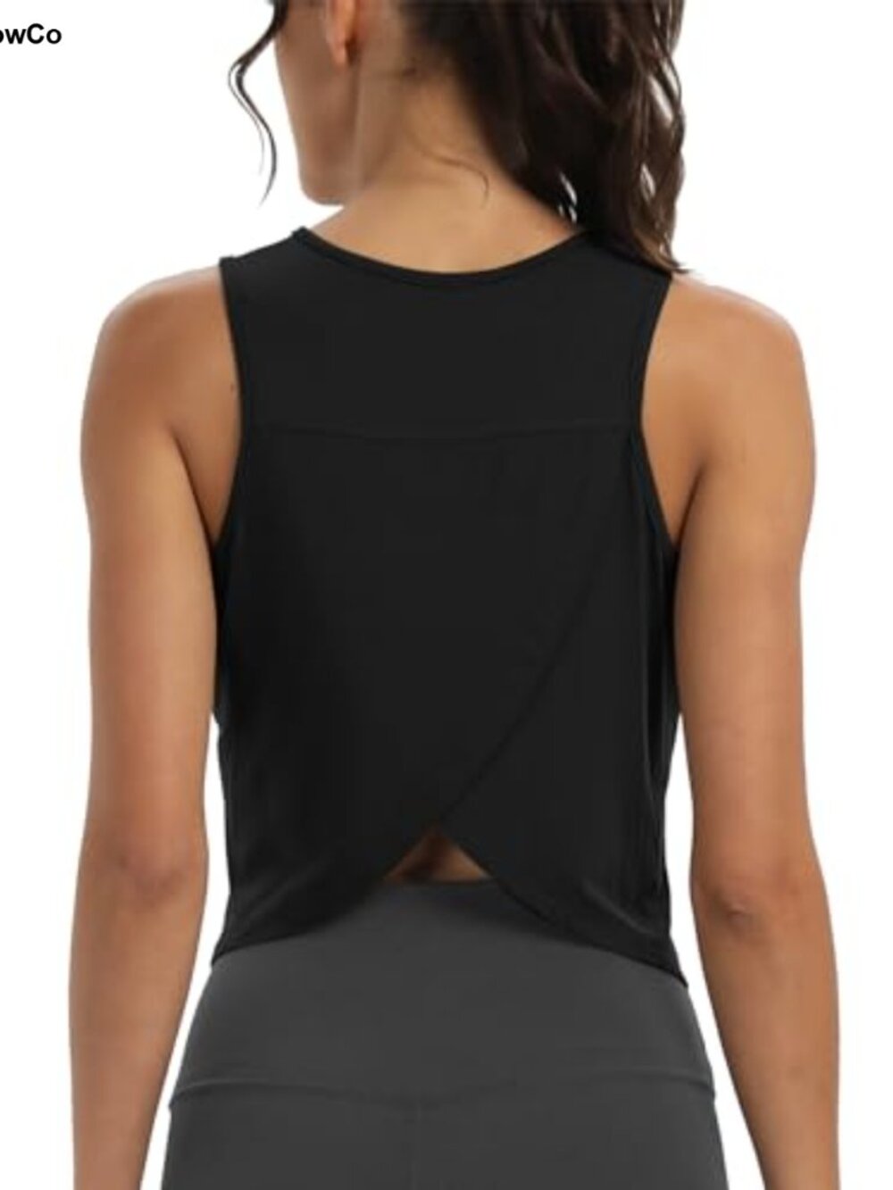 Womens Cropped Open Back Tank Top Sleeveless Activewear Gym Yoga Shirt